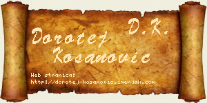 Dorotej Kosanović vizit kartica